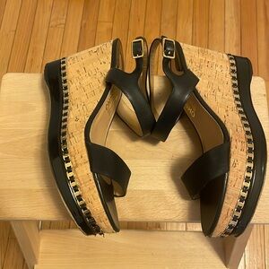 Salvatore Ferragamo cork & leather wedges